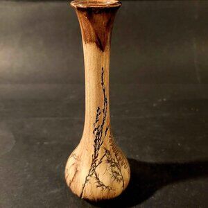 Vintage Fred Devlin Art Pottery Bud Vase With A Pressed Foliage Pattern
